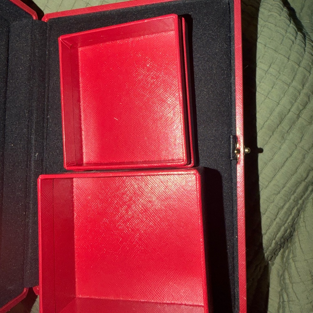 Cartier red and black watch presentation box with gold logo and a extra box - Picture 11 of 12